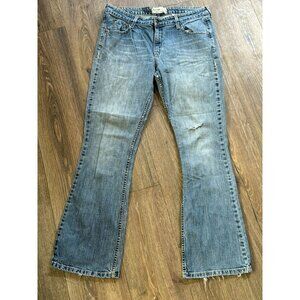 Levis Jeans Women's Blue Low Rise Bootcut Medium Wash Distressed 36x32 tagged 14